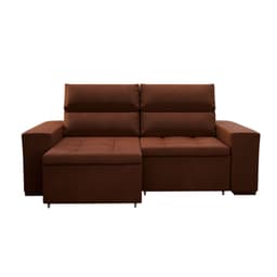Sofá 3 Lugares Retrátil e Reclinável Spencer Veludo Marrom 220 cm