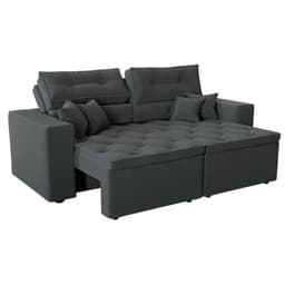 Sofá 3 Lugares Retrátil e Reclinável Tulum Suede Grafite 220 cm
