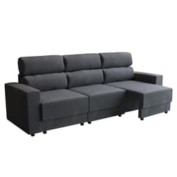 Sofá 3 Lugares Retrátil e Reclinável Videira Suede Grafite 210 cm