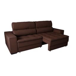 Sofá 4 Lugares Retrátil e Reclinável Montevideo Suede Marrom