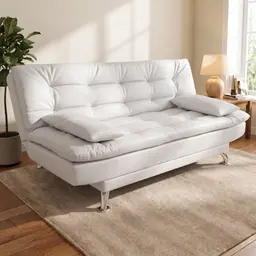 Sofá-Cama 3 Lugares Casal Premium Branco