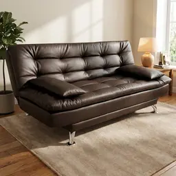 Sofá-Cama 3 Lugares Casal Premium Café