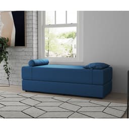 Sofá-Cama Casal 3 Lugares Cecília Linho Azul Marinho