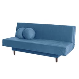 Sofá-Cama Casal 3 Lugares Jimmy Suede Azul Jeans