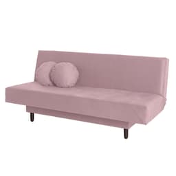 Sofá-Cama Casal 3 Lugares Jimmy Suede Rosa Claro