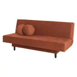 Sofá-Cama Casal 3 Lugares Jimmy Suede Terracota