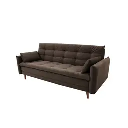 Sofá-Cama Casal 3 Lugares Marília Suede Café