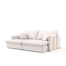 Sofá Retrátil Sem Caixa 3 lugares Solomons Linho Cru 214 cm
