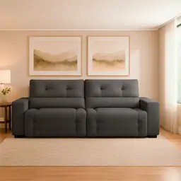 Sofá Retrátil e Reclinável 3 Lugares Blenda II Suede Grafite