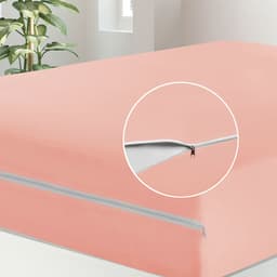 Capa para Colchão Queen de Malha com Zíper 1,98m x 1,58m x 30cm Salmão
