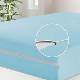 Capa para Colchão de Malha Azul com Zíper Casal 1,88m x 1,38mx 30cm
