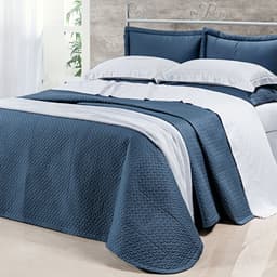Cobre Leito King 400 Fios Egípcio 100% Algodão Azul 3 Peças