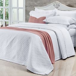 Cobre Leito Lácio King Size Branco 400 Fios Egípcio 100% Algodão + Jogo de Cama - 7 Peças