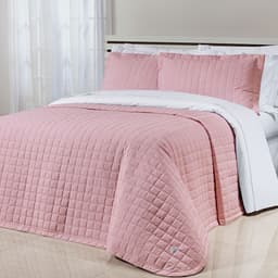 Cobre Leito Liso King Size Rosa 200 Fios 100% Algodão 3 Peças