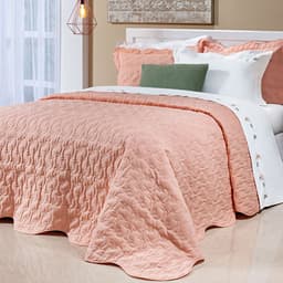 Cobre Leito Rosa Queen Size 200 Fios 100% Algodão + Jogo de Cama - 7 Peças