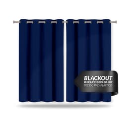 Cortina Blackout Corta Luz Marinho de PVC 2,80m x 1,80m ideal para Varão Simples de 2 metros