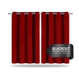 Cortina Blackout Corta Luz Vermelha de PVC 2,80m x 1,80m ideal para Varão Simples de 2 metros