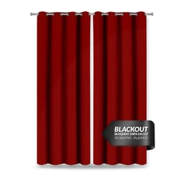 Cortina Blackout Corta Luz Vermelha de PVC 2,80m x 2,80m ideal para Varão Simples de 2 metros