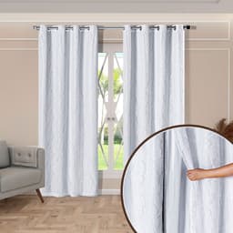 Cortina Blackout com Voil de Renda 2,80m x 2,30m Branco ideal para Varão simples de 2 metros