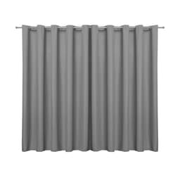 Cortina Blackout de Tecido Cinza 4,00m x 2,70m 95% de Corta Luz - Ideal para Varão Simples de 3 Metros