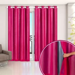 Cortina Blecaute Pink com Voil 2,80m x 2,30m ideal para Varão Simples de 2 metros