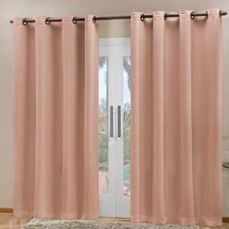 Cortina Blecaute Tecido Avelã 2,70m x 2,30m Corta Luz 80% ideal para Varão Simples de 2 metros