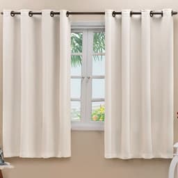 Cortina Blecaute Tecido Bege 2,70m x 1,60m Corta Luz 80% ideal para Varão Simples de 2 metros