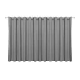 Cortina Blecaute de Tecido Cinza 5,00m x 2,70m 75% de Corta Luz - Ideal para Varão Simples de 4 Metros