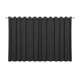 Cortina Blecaute de Tecido Preta 5,00m x 2,70m 95% de Corta Luz - Ideal para Varão Simples de 4 Metros
