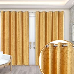 Cortina de Varão Jacquard 4,00m x 2,70m Dourado ideal para Varão Simples de 3 Metros