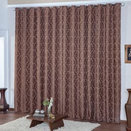 Cortina para Sala Clássica Tabaco 4,00m x 2,70m - Ideal para Varão Simples de 3 Metros