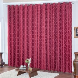 Cortina para Sala Clássica Vinho 6,00m x 2,70m - Ideal para Varão Simples de 4 Metros