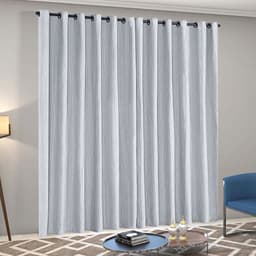 Cortina para Sala Linho 4,00m x 2,80m Castele Cinza Ideal para Varão simples de 3 metros