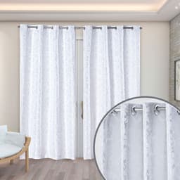 Cortina para Varão Jacquard 2,70m x 2,30m Branco ideal para Varão Simples de 2 Metros