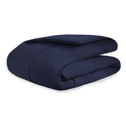 Edredom Queen Azul Marinho Dupla Face Toque Macio 100% Algodão Percal 200 Fios