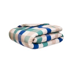 Edredom Solteiro Estampado Xadrez Aqua 2,50m x 1,60m 160 Fios
