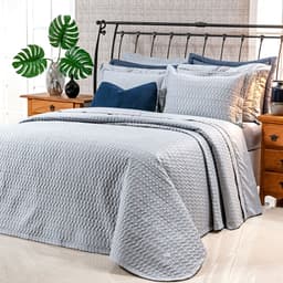 Jogo Cobre Leito King Size 400 Fios Egípcio 100% Algodão Cinza + Jogo de Cama - 7 Peças