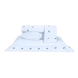 Jogo de Cama Bordado King Branco 200 Fios 100% Algodão 4 Peças