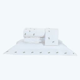 Jogo de Cama Bordado King Size Palha 200 Fios 100% Algodão 4 Peças