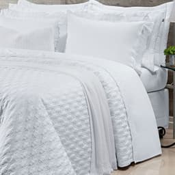 Jogo de Cama Premium King Size Branco 400 Fios Egípcio 100% Algodão 4 Peças