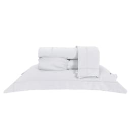 Jogo de Cama Queen Size Branco 400 Fios Micro Percal 4 Peças
