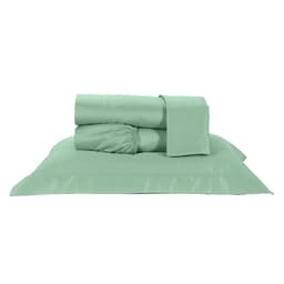 Jogo de Cama Queen Size Verde 400 Fios Egípcio 100% Algodão 4 Peças