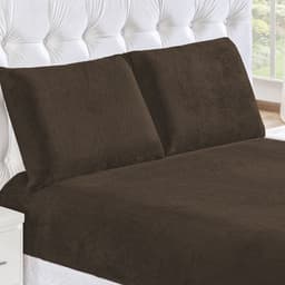 Jogo de Cama Solteiro Liso Clássico Tabaco 2 Peças Lençol de Baixo com Elástico