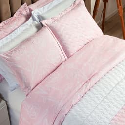 Jogo de Lençol Casal Padrão 3 Peças 100% Algodão 200 Fios Estampado Rosa Arabesco