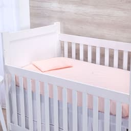 Jogo de Lençol para Berço Americano Ponto Palito Salmão 3 Peças