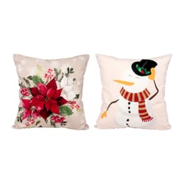 Kit Almofada 2 Unidades Natal Estampada Decorativa 40cm x 40cm Tecido Suede com refil de Silicone