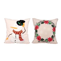 Kit Capa Almofada Decorativa Natal Estampada Tecido Suede 40cm x 40cm com zíper