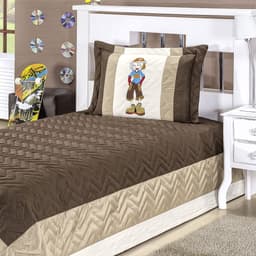 Kit Cobre Leito Infantil Menino 2 Peças Tabaco Matelado