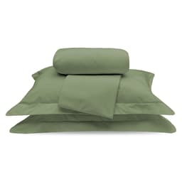 Kit de Lençol 100% Algodão Verde King Size 3 Peças 200 Fios Liso