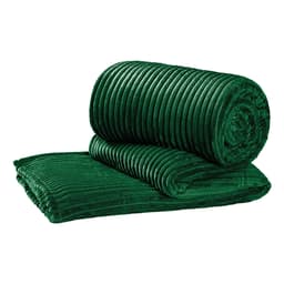 Manta Cobertor Microfibra Canelada Queen 2,20m x 2,40m Verde